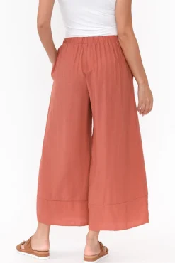 Pants<La Mode Samira Rust Cotton Wide Leg Pant
