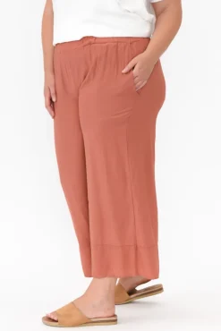 Pants<La Mode Samira Rust Cotton Wide Leg Pant