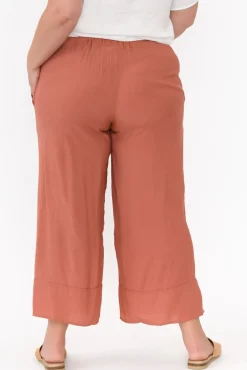 Pants<La Mode Samira Rust Cotton Wide Leg Pant