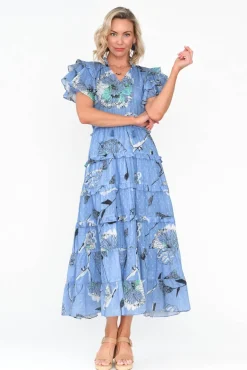 Cotton Dresses<Maude Vivante Sana Blue Dandelion Cotton Frill Dress