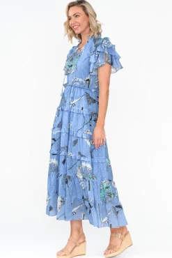 Cotton Dresses<Maude Vivante Sana Blue Dandelion Cotton Frill Dress