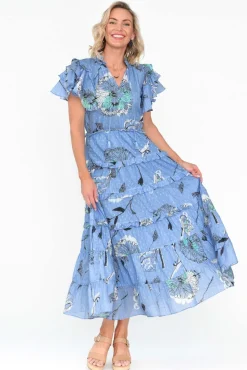 Cotton Dresses<Maude Vivante Sana Blue Dandelion Cotton Frill Dress