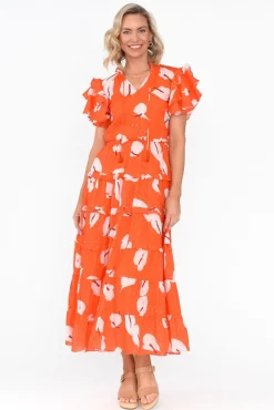 Cotton Dresses<Maude Vivante Sana Sunset Petals Cotton Frill Dress