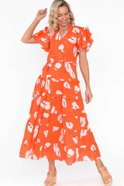 Cotton Dresses<Maude Vivante Sana Sunset Petals Cotton Frill Dress
