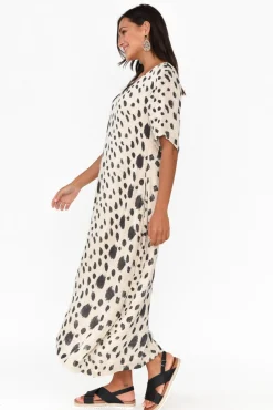 Linen Dresses<Imagine Santana Black Spot Linen Dress