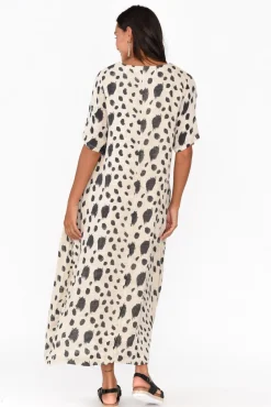 Linen Dresses<Imagine Santana Black Spot Linen Dress