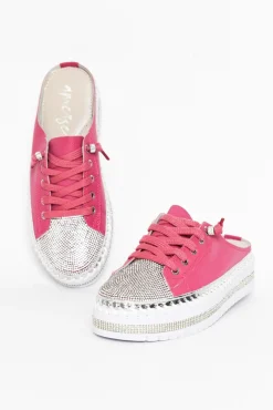 Leather Sneakers<Ameise Sarah Hot Pink Leather Mule Sneaker