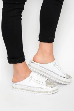 White Sneakers<Ameise Sarah White Leather Mule Sneaker