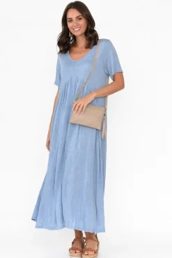 Cotton Dresses<Cotton Village Savannah Blue Cotton Maxi Dress