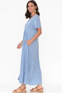Cotton Dresses<Cotton Village Savannah Blue Cotton Maxi Dress
