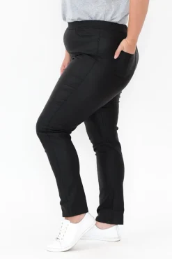 Pants<Slate the Label Sawyer Black Wet Look Pant