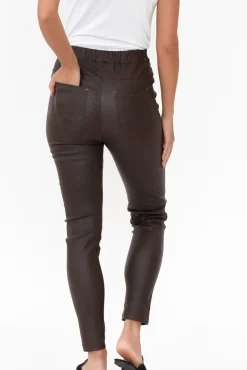 Pants<Slate the Label Sawyer Chocolate Wet Look Pant