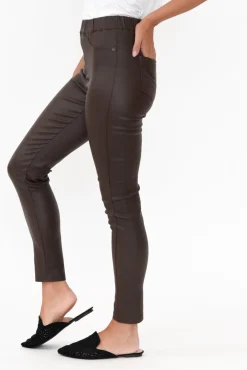 Pants<Slate the Label Sawyer Chocolate Wet Look Pant