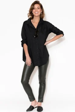 Pants<Slate the Label Sawyer Khaki Wet Look Pant