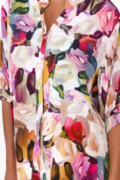 Linen Tops<Willow Tree Shaney Pink Blossom Linen Blend Shirt