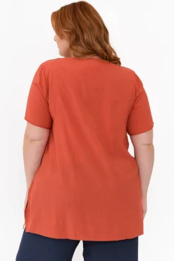 Cotton Tops<La Mode Shoshana Rust Cotton Layered Top
