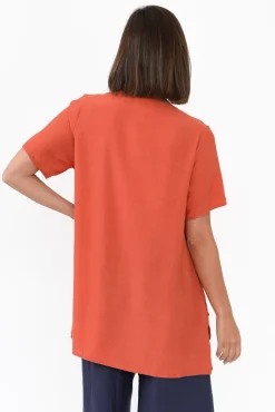 Cotton Tops<La Mode Shoshana Rust Cotton Layered Top