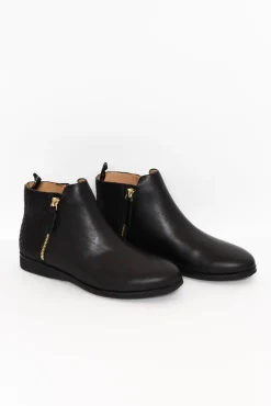 Boots<Rollie Nation Sidezip Black Leather Ankle Boot