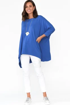 Tunic Tops<PQ Simplicity Cobalt Bamboo Drape Top