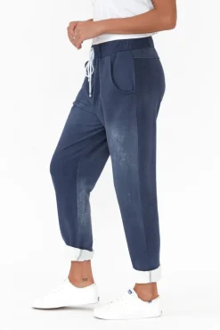 Pants<Rosa Sera Sloan Dark Blue Wash Cotton Pant