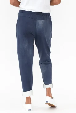 Pants<Rosa Sera Sloan Dark Blue Wash Cotton Pant