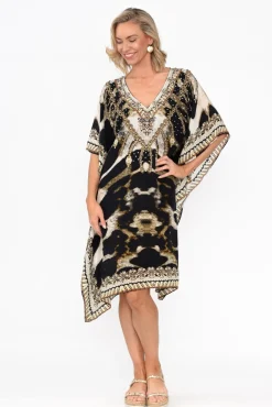 Tunic Tops<Fashion Spectrum Snow Leopard Silk Kaftan
