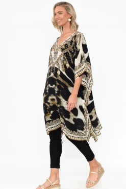 Tunic Tops<Fashion Spectrum Snow Leopard Silk Kaftan