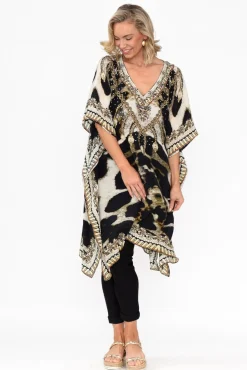 Tunic Tops<Fashion Spectrum Snow Leopard Silk Kaftan