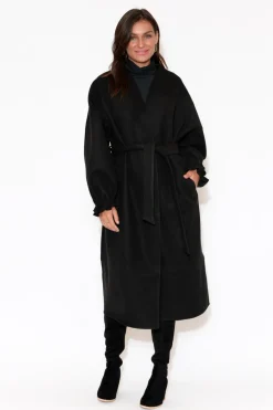 Jackets<Fate Becker So Close Black Wool Blend Coat