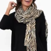 Scarves<Enhance Sophia Brown Zebra Scarf
