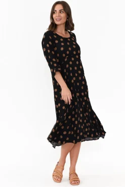 Below Knee Dresses<Willow Tree Soprano Black Spot Midi Dress