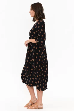 Below Knee Dresses<Willow Tree Soprano Black Spot Midi Dress