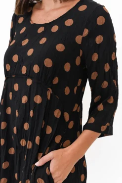 Below Knee Dresses<Willow Tree Soprano Black Spot Midi Dress