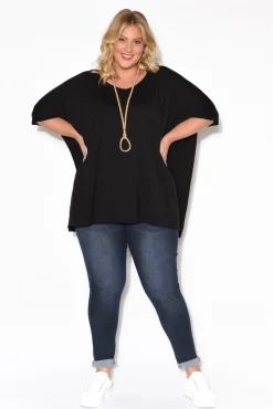 Sleeved Tops<Pq Sorronda Black Bamboo Batwing Top