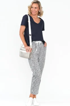 Pants<Cali and Co Souza Navy Geo Cotton Pant