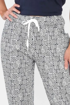 Pants<Cali and Co Souza Navy Geo Cotton Pant