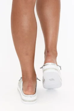 Leather Sneakers<Ameise Sparkle Silver Leather Mule Sneaker