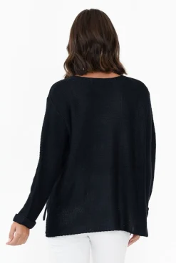 Knitwear<Willow Tree Stanley Navy Knit Button Jumper