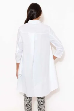 Tunic Tops<Tirelli Stevie White Cotton Poplin Swing Shirt
