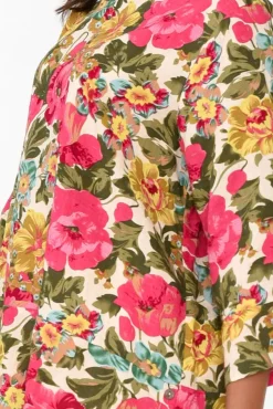 Cotton Tops<Willow Tree Stormy Pink Floral Cotton Blend Top