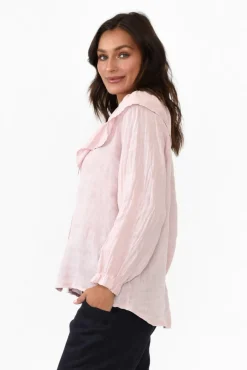 Linen Tops<Fabuler Sullivan Blush Linen Frill Top