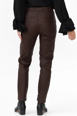 Pants<Italian Star Suzi Chocolate Wet Look Stretch Pant