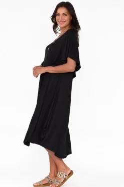 Below Knee Dresses<Betty Basics Tahiti Black Frill Dress
