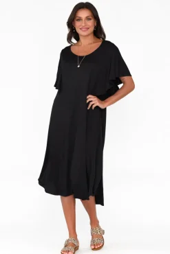 Below Knee Dresses<Betty Basics Tahiti Black Frill Dress