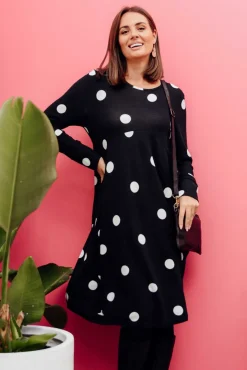 Cotton Dresses<Wishstone Tammy White Spot Knit Dress