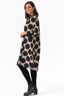 Cotton Dresses<Soul Sparrow Tasha Tan Spot Cotton Button Dress