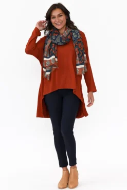 Scarves<Lemon Tree Tasmin Rust Animal Scarf