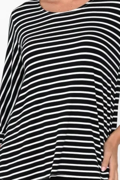 Sleeved Tops<Bamboo Whispers Tasmyn Black Stripe Bamboo Top