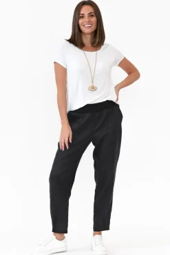 Pants<Gordon Smith Tatum Black Linen Pant