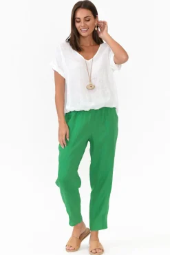 Pants<Gordon Smith Tatum Green Linen Pant